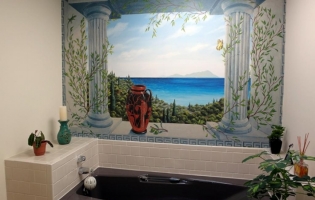 greek-mural-wallpaper-bathroom